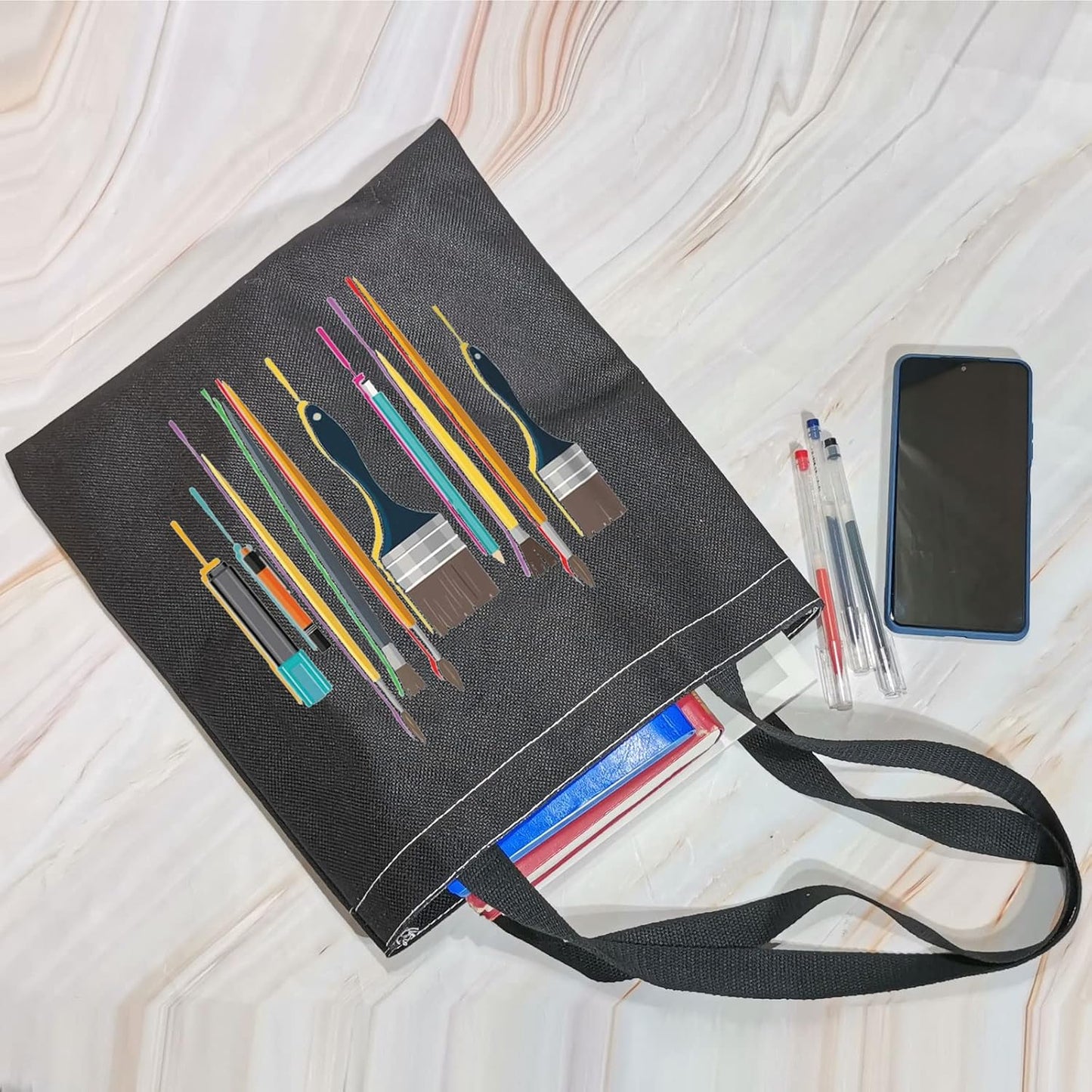 Artist Tote Bag, Creativity is Intelligence Having Fun, Art Teacher Gifts, Art Student Gifts Supply Bag