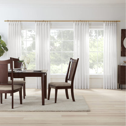 MODE Premium Collection Single Curtain Rod Set with Cylinder finials - 144 to 240 in, Warm Gold