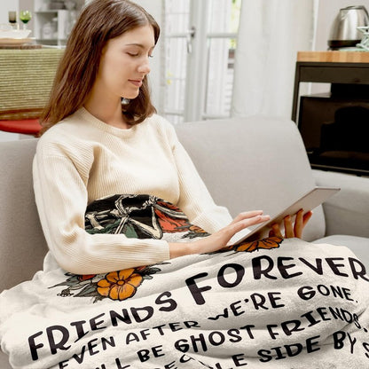 Buioata Friend Gifts for Women Best Friend Blanket Best Friend Birthday Gifts for Women Bestie BFF Soul Sister Graduation Present for Woman Helloween- to My Friends Skull Blanket 60"x50"