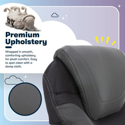 Serta Bryce Executive Office Chair - Ergonomic Computer Desk Chair with Patented AIR Lumbar Technology - Adjustable Height - Memory Foam Body Pillows - 360° Swivel Rolling Base - Bonded Leather - Gray
