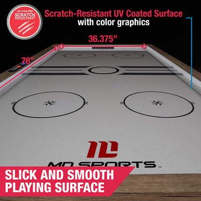 MD Sports 7' Hinsdale Air Powered Hockey Table with Pusher and Puck Set