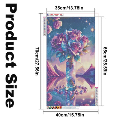 5D DIY Large Size Diamond Art Painting Bunch of Flowers Diamond Full Diamond Handmade Diamond Art Painting Embroidery Mosaic Art Home Decoration Gift 40x70cm/15.75x27.5in