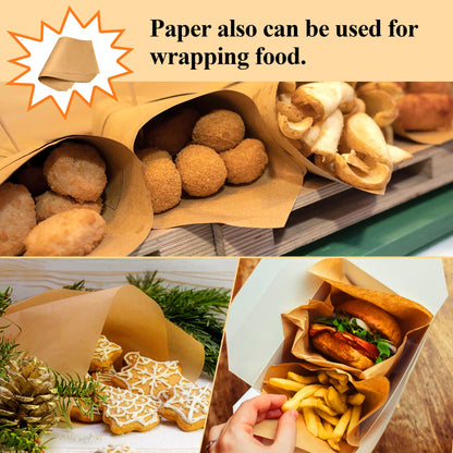 DISSKNIC 200PCS Unbleached Parchment Paper 12 x 16, Precut for Baking, Half Sheet for Cookie Sheets, Kitchen Gadgets and Supplies for Oven