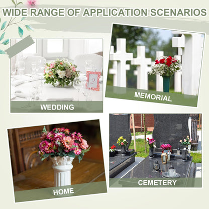 Chunful 4 Pieces Floral Foam Vase Insert 3. 25 x 6 Inch Cemetery Vase Inserts Recycled Floral Foam Cemetery vases for Grave Artificial Flowers Home Florist Headstone Decoration Flower Arrangements