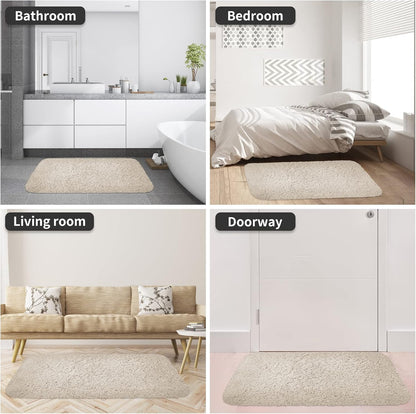 Yimobra Luxury Fluffy Plush Bathroom Rug Mat Set, Soft Cozy Bath Rugs 2 Pcs, Water Absorbent Non-Slip, Machine Washable