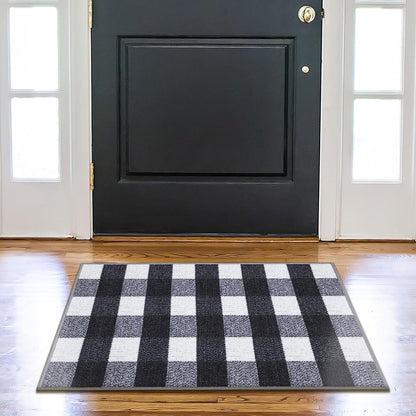 Ottomanson Ottohome Collection Non-Slip Rubberback Checkered Buffalo Plaid Design Indoor Area Rug, 2'3" x 3',