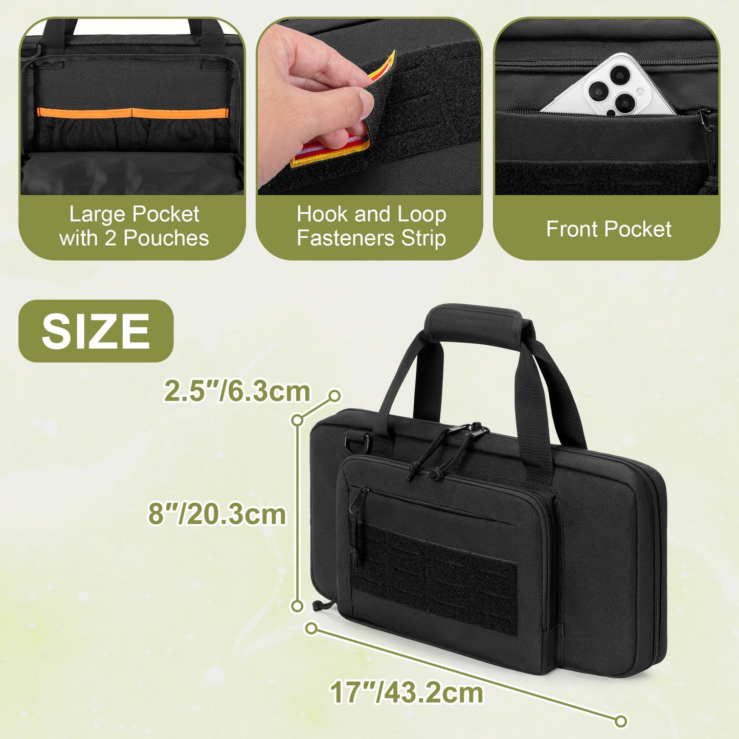 samdew Chef Knife Storage Bag, Kitchen Tool Organizer with 18 Utensil Slots, Knife Set Carrying Case for Culinary Chef, with Detachable Shoulder Strap for Kitchen, Camping & Travel, Bag Only