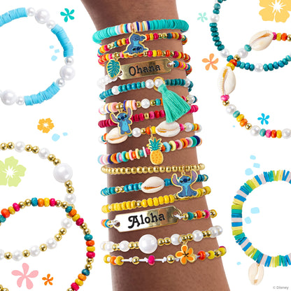 Fashion Angels Disney Stitch DIY Bracelet Making Kit, Includes 1,000+ Shell Beads, Tassels, & More, Lilo & Stitch Collectable Jewelry for Kids, Teen Girls & Boys