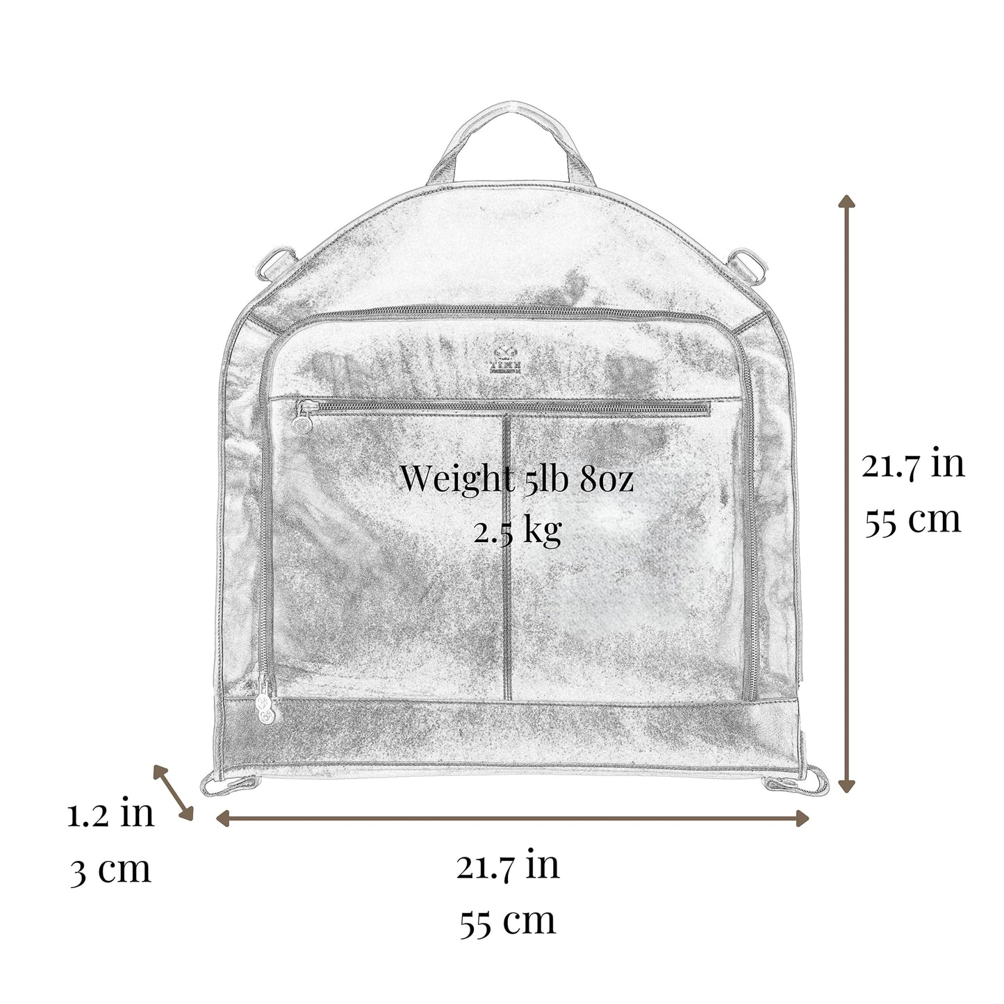 Time Resistance Leather Garment Bag - Slim Carry-On Suit Carrier for Dress Protection (Brown)