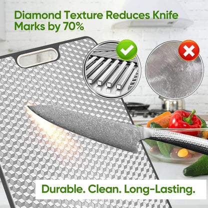 Titanium Cutting Board - Double-Sided Medical-Grade Design | Large Chopping Board with Juice Groove for Meat & Veggies