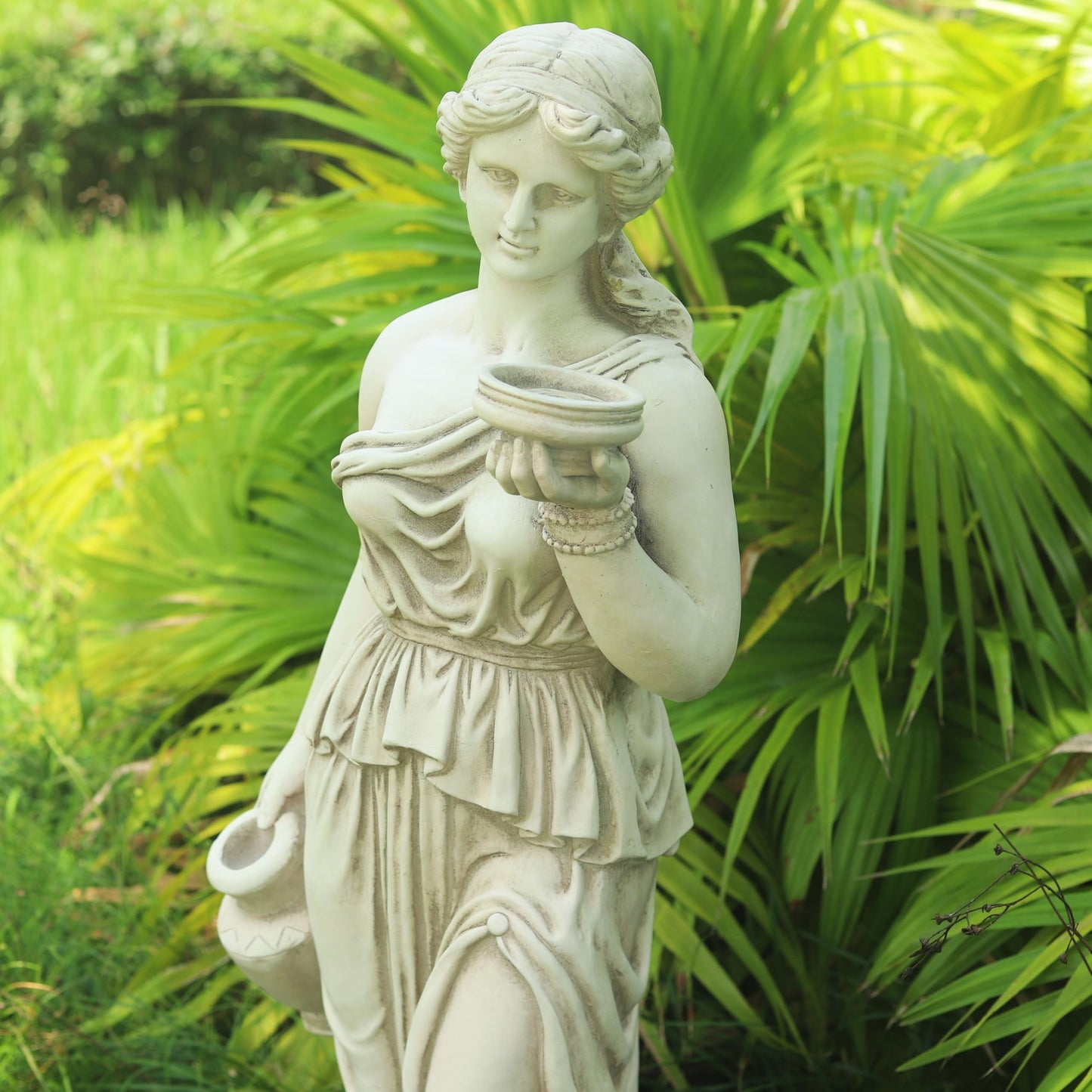 ARSTRIA Large Nymph Statue 46'' High Goddess Statue Hebe Greek Mythology Garden Girl Maid Sculpture Outdoor Courtyard Patio Yard Lawn Decor