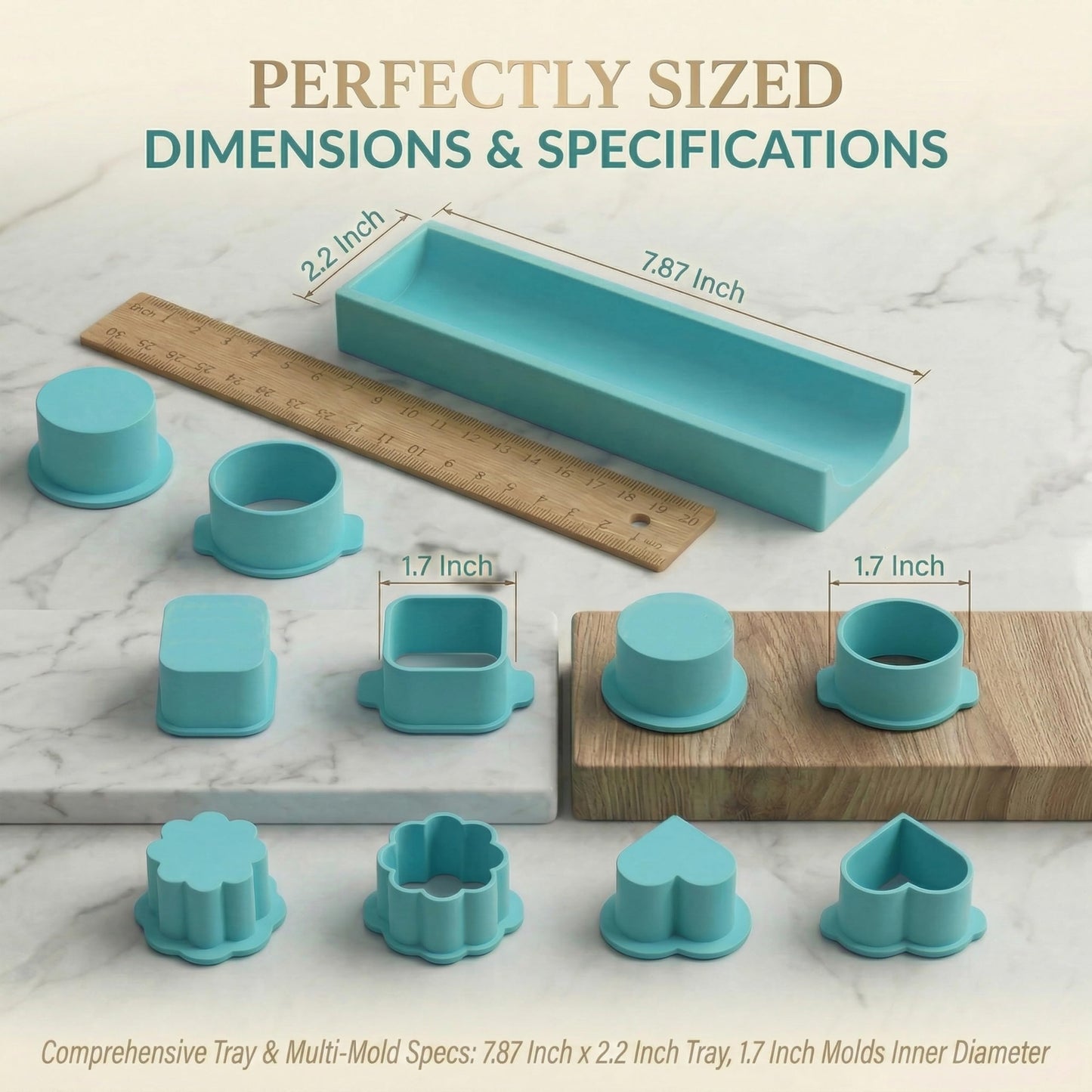 Hokkieam 5 PCS Cake Pop Mold Set with 7.87-inch Tray, Heart Square Cloud Oval Round 3D Printed Cake Pop Cutter and Pusher, Baking Molds for Home Baking, Birthday Parties, Wedding Desserts