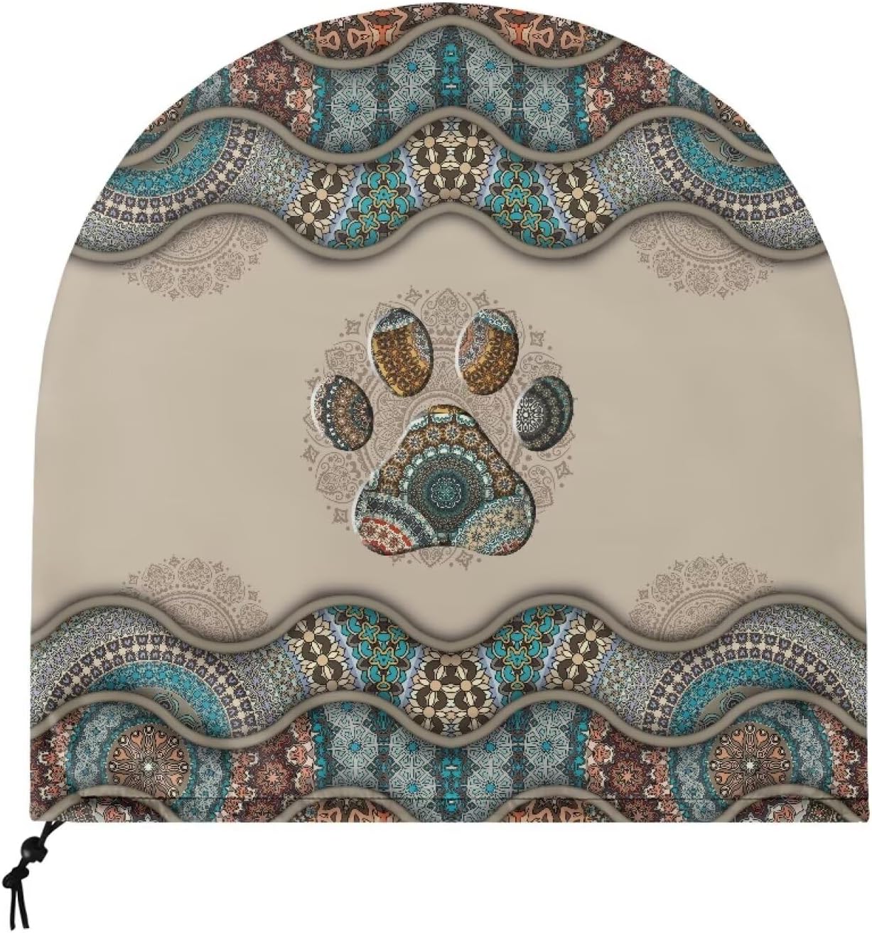 Boho Paw Print Industrial Fan Cover, Waterproof & Dustproof for 24" High Velocity Heavy Duty Drum Fan