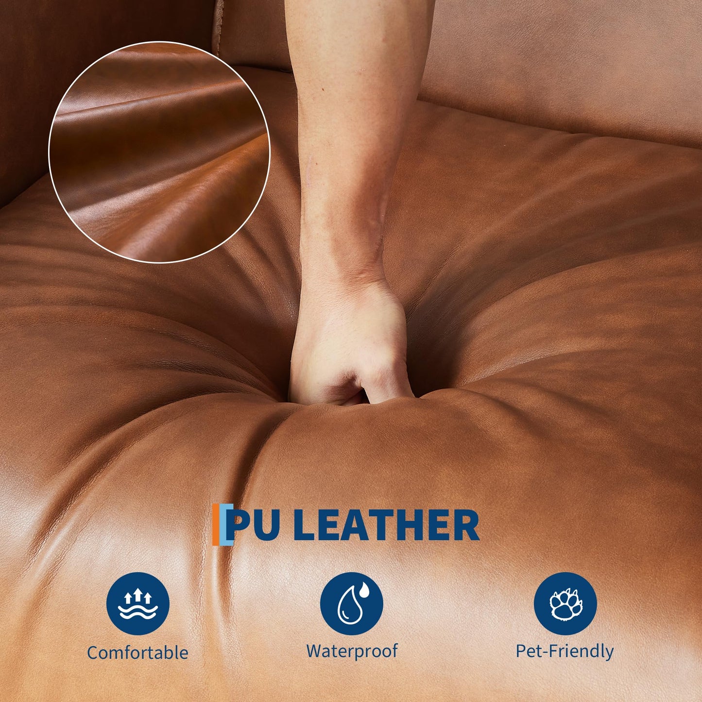 IDEALHOUSE Power Recliner Chair with Side Pockets, 270° Swivel & Glider, USB Charging Port, PU Leather, Thickened Dual-Layer Armrests, Modern Recliner for Living Room, Bedroom (Walnut)