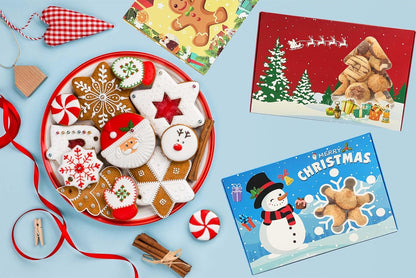 MISS FANTASY Christmas Cookie Boxes with Window - 20 Pack Gift Containers for Holiday Treats