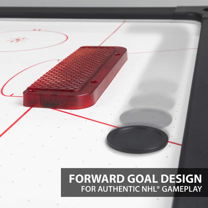 NHL Air Powered Hockey Table - New York Rangers - 84 Inch - Features Scratch Resistant Material, Automatic Scoring, and Built-In Accessory Storage
