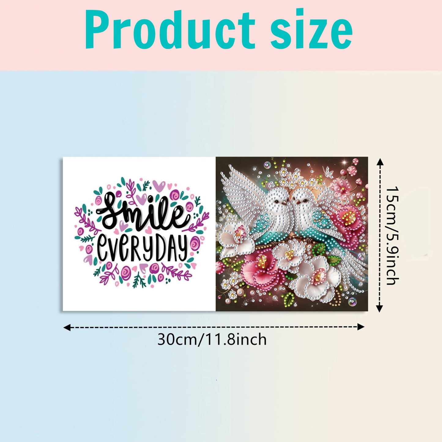 MaiYiYi 6 Pack DIY Parrot Diamond Painting Greeting Cards Kit, Rose Bird Diamond Art Greeting Cards, Bird Diamond Art Cards with Envelopes for Family Friends Holiday Birthday