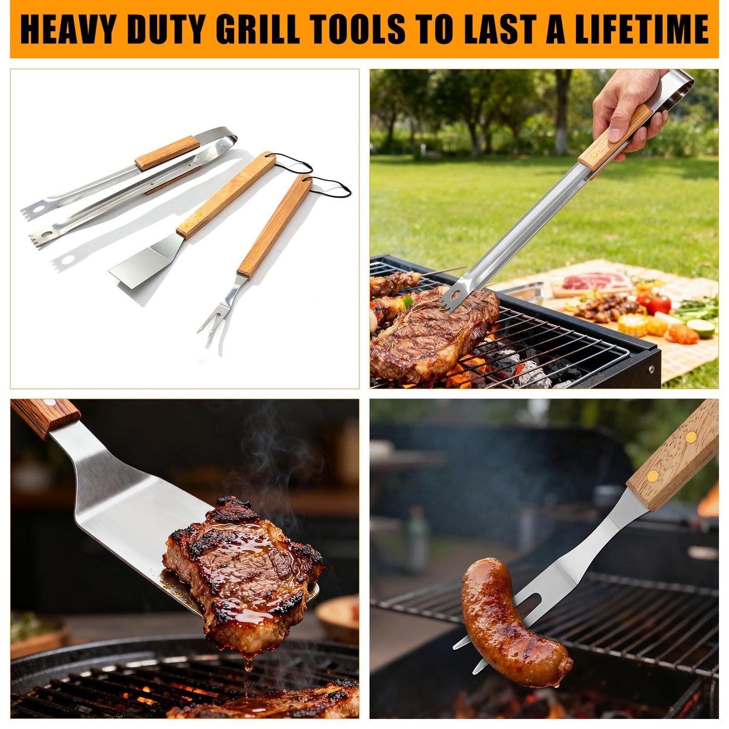 4PCS BBQ Blanket for Resting Meat, Grill Blanket with BBQ Tool Set, 21IN Reusable Smoker Meat Resting Blanket with Wide Mouth for Large Brisket Turkey, Ribs, Steak, Pork Shoulders