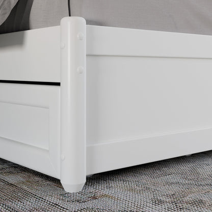 AFI, Malta King Platform Bed with Panel Footboard and Storage Drawers, White