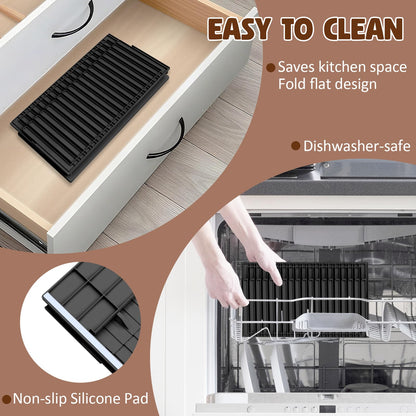 Bread Slicer for Homemade Bread,Adjustable Thickness Slicing Guide,Foldable Portable Bread Cutter Suitability for Homemade Breads,Bagel,Cakes-Kitchen Gadget,Baking Tool & Gift for Mother Father(Black)