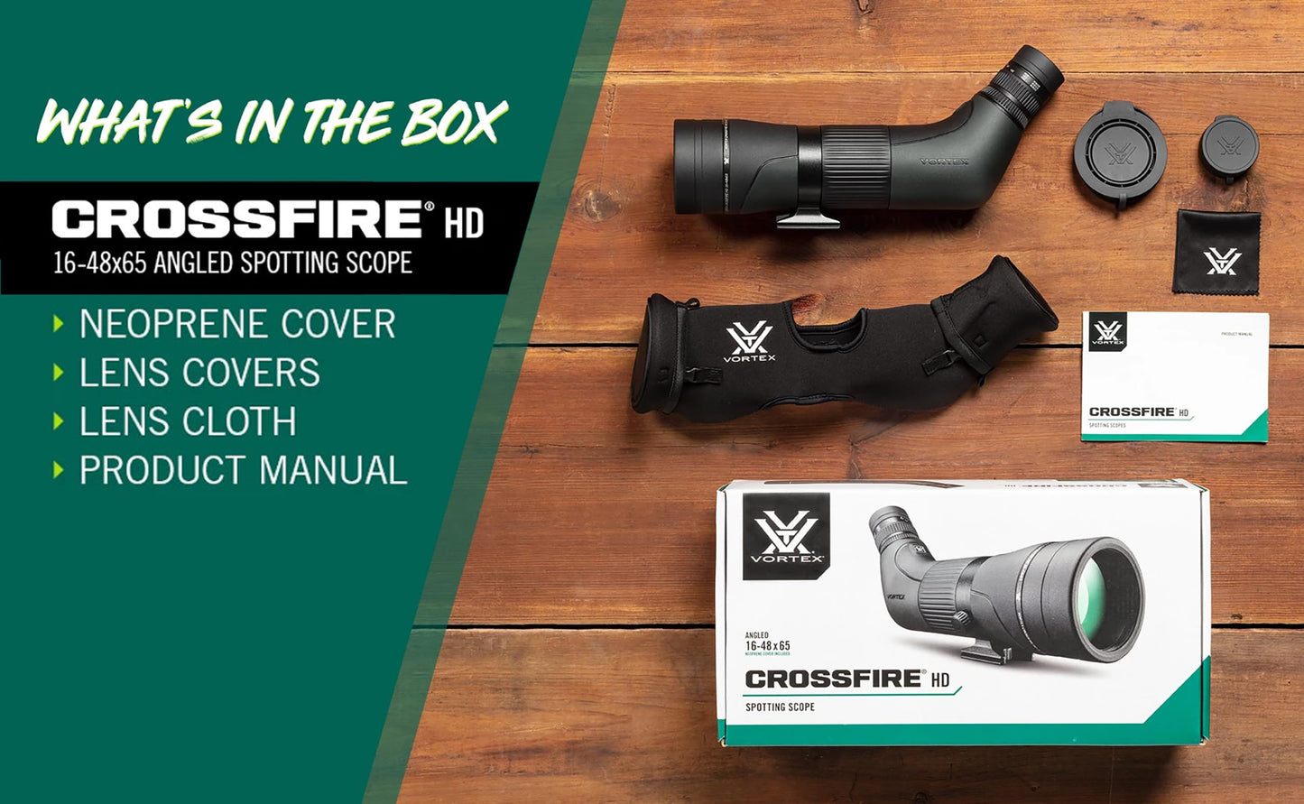 Vortex Optics Crossfire HD Spotting Scopes (16-48x65 Angled)