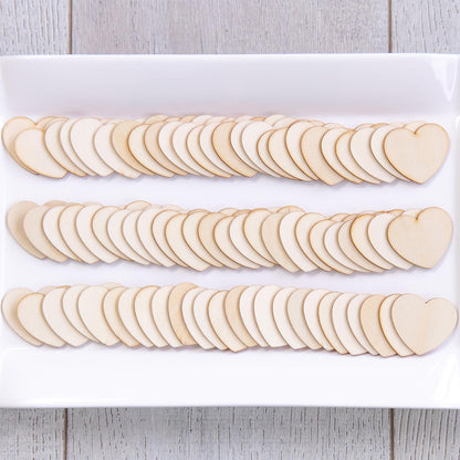 Kate Aspen Wooden Hearts for Guest Book (Set of 75) Wedding Guestbook Alternative Drop Box Hearts, Unfinished Wood Shapes for Crafts