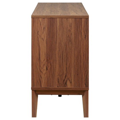SAFAVIEH Home Collection - Sibyl Walnut Sideboard Media Stand, Fits up to 70" Flatscreen TV, 4 Doors with Interior Storage (MED9645A)