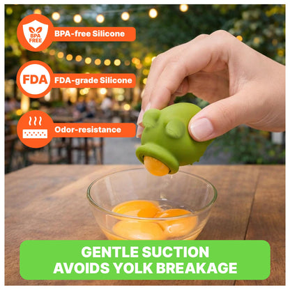 GEGERO Egg Yolk Separator, Food Grade Silicone, Dishwasher Safe Kitchen Gadget for Cooking/Baking. Swallow and Release Raw Egg Yolk from White, Quick & Mess-free, Pack of 3 (Pig, Fish & Frog Design)