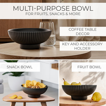 Decorative Concrete Fruit Bowl For Kitchen Counter Or Table Decor – Premium Quality Large Key Bowl Elevates Your Modern/Farmhouse Home Decoration, Showcasing Fruit or Seasonal Centerpieces in Style
