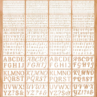 1/3, 1/2, 3/4, 1, 2 Inch Letter Stencils for Painting, 28 Pack Reusable Plastic Alphabet and Number Stencils for Crafts Art Projects