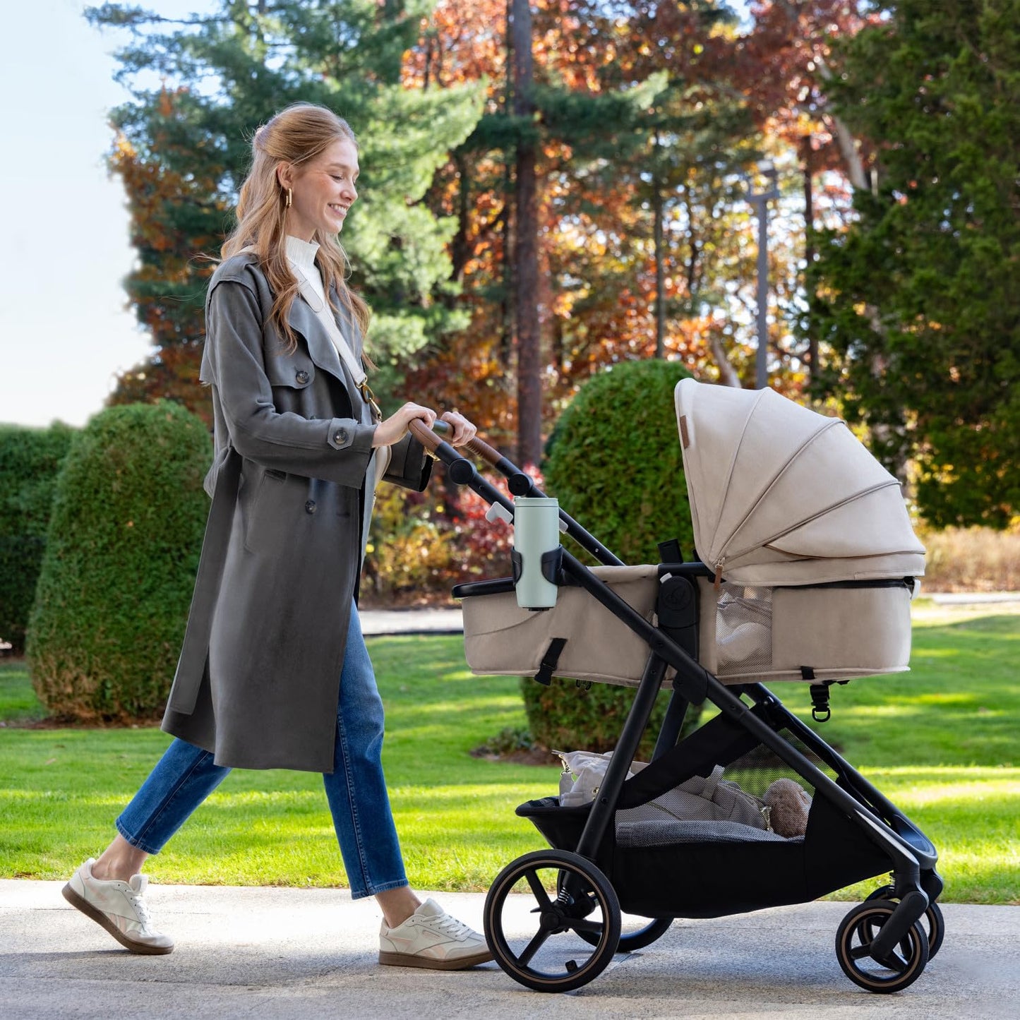 Evenflo Shyft Intuiti+ Travel System Featuring Revolve180 LiteMax NXT Preemie and Infant Car Seat with SensorySoothe and Green & Gentle (Jasper Black)