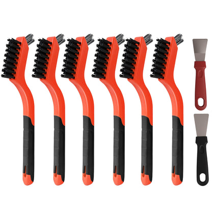 6 Pieces Nylon Brushes Set, Brushes for Cleaning Welding Slag and Rust,Scratch Brush with Mini Head & Hanging Hole for Everyday Cleaning (6, Nylon)