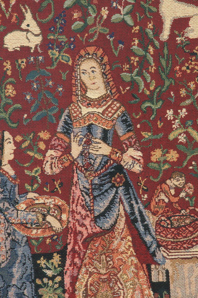 C Charlotte Home Furnishings Inc Smell Lady and the Unicorn Belgian Tapestry Wall Hanging | Viscose Cotton and Polyester Blend Wall Art | 82 in. x 60 in | Home Decor Accents