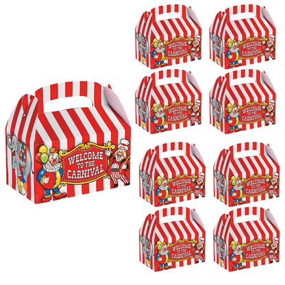Fun Express Circus Big Top Treat Box - Carnival Party Supplies- VBS Vacation Bible School Supplies/Decor - Set of 12