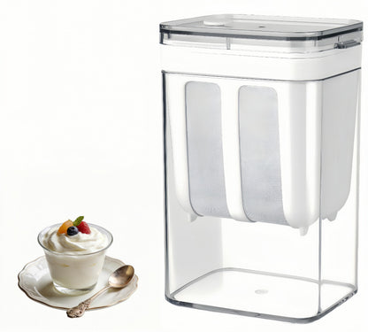 Yogurt Strainer——「0.9QT/0.23GAL Filter」 &「1.9QT/0.475GAL Total」, Yogurt Strainer Greek Yogurt Strainer Yogurt Press, BPA-Free PP Strainer for Whey Separation（Filter0.9QT/0.23GAL）