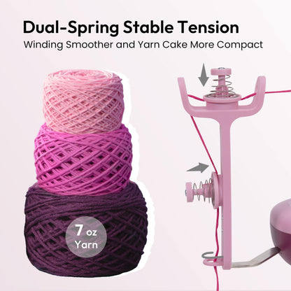 Etcokei Yarn Winder, Electric Yarn Ball Winder for Crocheting, Compact Yarn Cake Winder Strong Tension Stepless Speed Automatic Yarn Spinner, Thoughtful Gifts for Knitting Lovers(Purple)