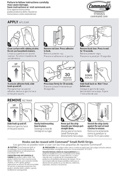 Command Small Utility Hooks, 2-Hook, 6-Pack - Organize Damage-Free