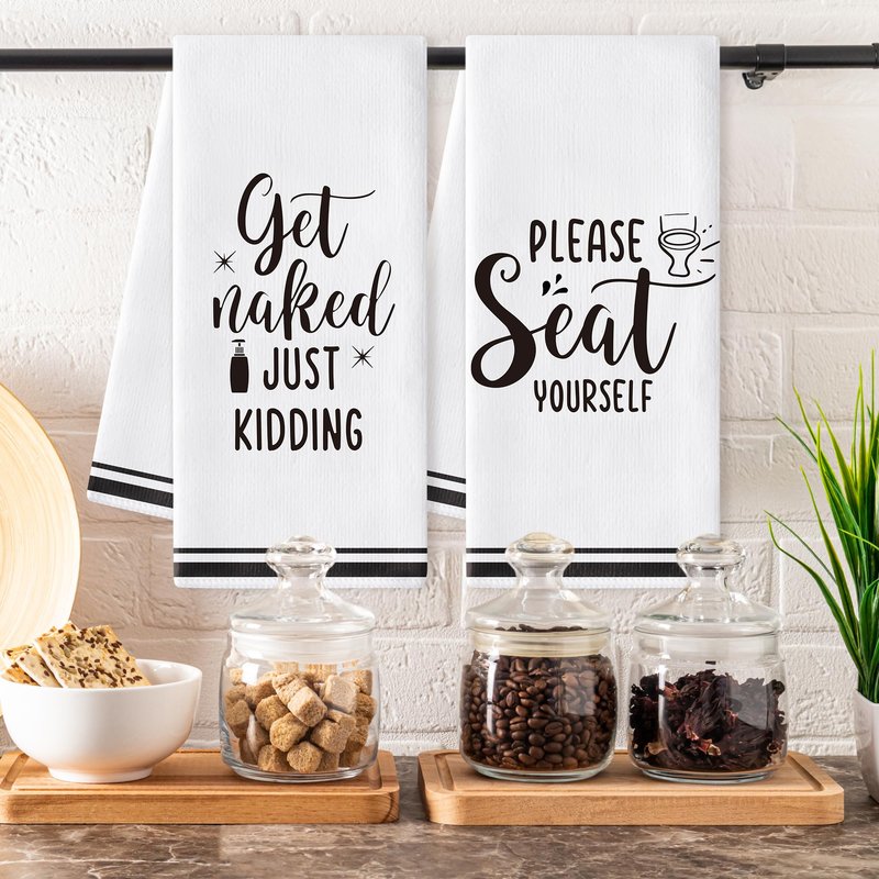 AellasNervalt Funny Sayings Hand Towel - 6Pcs Sweet Cheeks Fun Bathroom Decorative Absorbent Soft Polyester Towels for Bathroom Bar Dining Room Kitchen Decor, Housewarming Gift for Hostess Home Friend