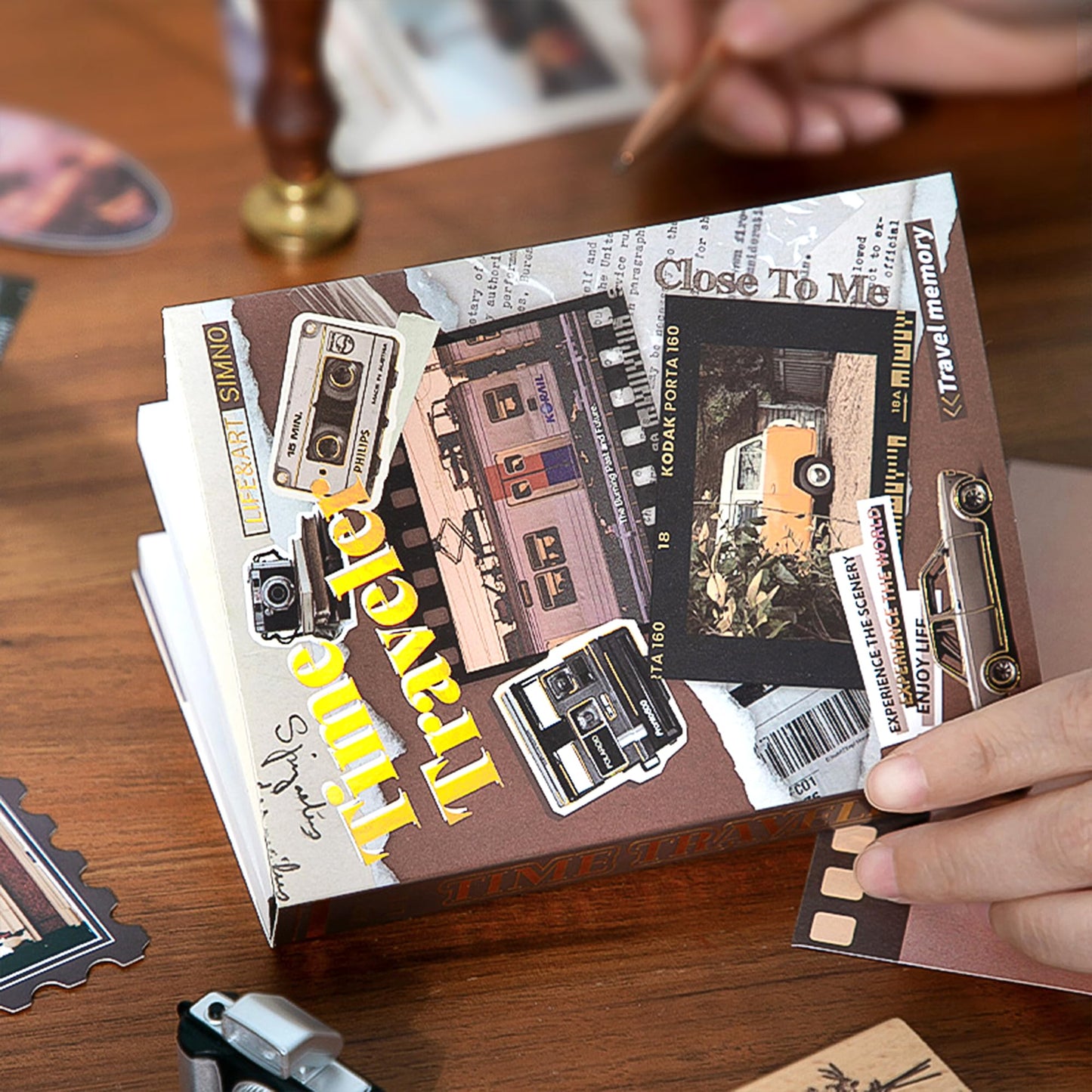 Travel Scrapbooking Supplies Kit, Holiday Aesthetic Vintage Scrapbook Kit for Bullet Junk Journal A6 Grid Notebook Stationary Journaling Supplies DIY Craft Birthday Gifts for Women Kid Teen Girl