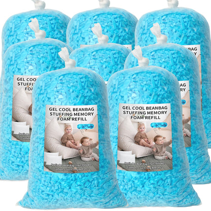 Jecqbor Bean Bag Filler, 40 lbs Shredded Memory Foam Filling, Soft Pillow Stuffing Bean Bag Refill Foam for Couch, Cushion, Stuffed Animals, Dog Bed, Arts Crafts