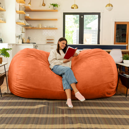 Jaxx 7 Foot Giant Bean Bag Sofa, Mandarin