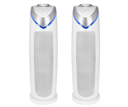GermGuardian 4-In-1 HEPA Air Purifier for Home, Large Rooms Up To 743 Sq. Ft. with HEPA Air Filter, UV-C Light & Odor Reduction, AC4825E, 22" Tower, Gray