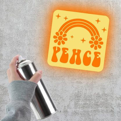 36pcs Groovy Hippie Drawing Stencils for Kids 8 Inch Sidewalk Chalk Stencils Painting Spring Gifts Large Washable Reusable Retro Boho Themed Primary Shape Template for Kids Toddlers Preschool