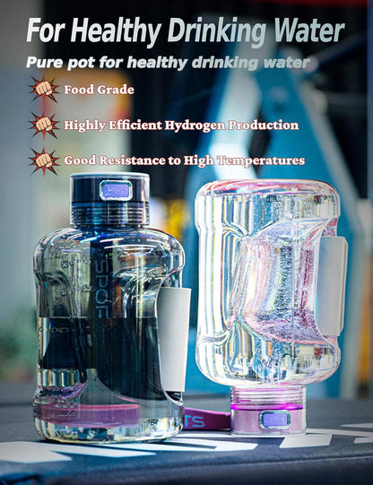 Bewinner Hydrogen Water Bottle, 1.5L Sports Design, High Technology Water Ionizer for Fitness, Travel, Gym