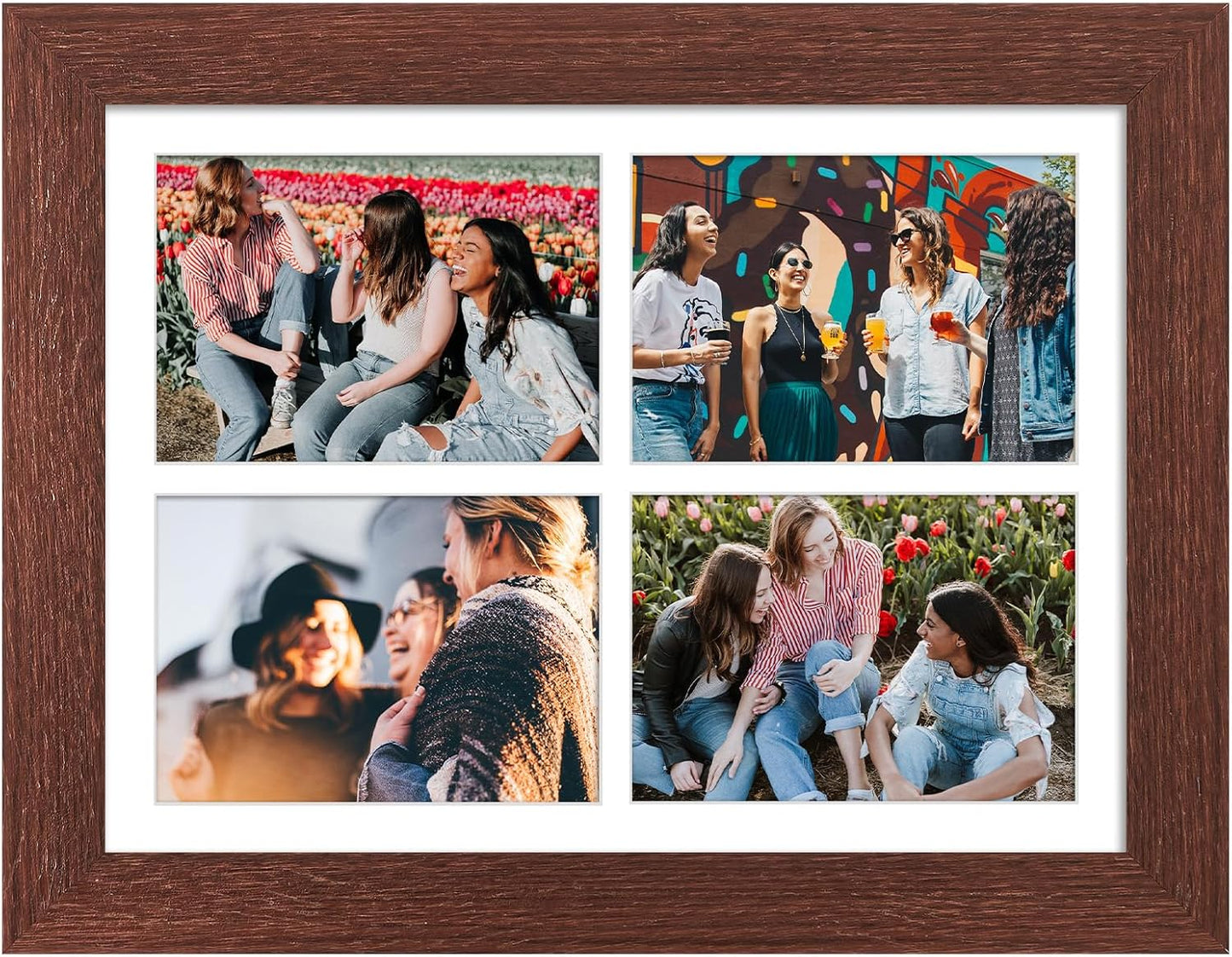 11x15 4 5x7 Picture Frame Display opening Picture Frame Collage,Multi Photo Frame with Mat,Plexiglass,Horizontal