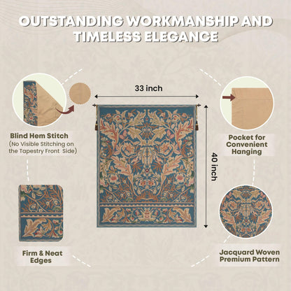 Charlotte Home Furnishings Inc – Acanthus III Belgian Medium Tapestry Wall Hanging | Nature-Inspired Wall Decor | 33 in. x 40 in. | Cotton Blend Wall Art | Living Room Home Decor Accents