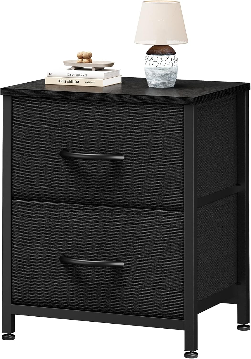 2 20" Closet, Sweetcrispy Nightstand Small Dresser with Fabric Drawers Side Bedroom End Table Kids Bedside Storage
