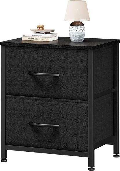 2 20" Closet, Sweetcrispy Nightstand Small Dresser with Fabric Drawers Side Bedroom End Table Kids Bedside Storage