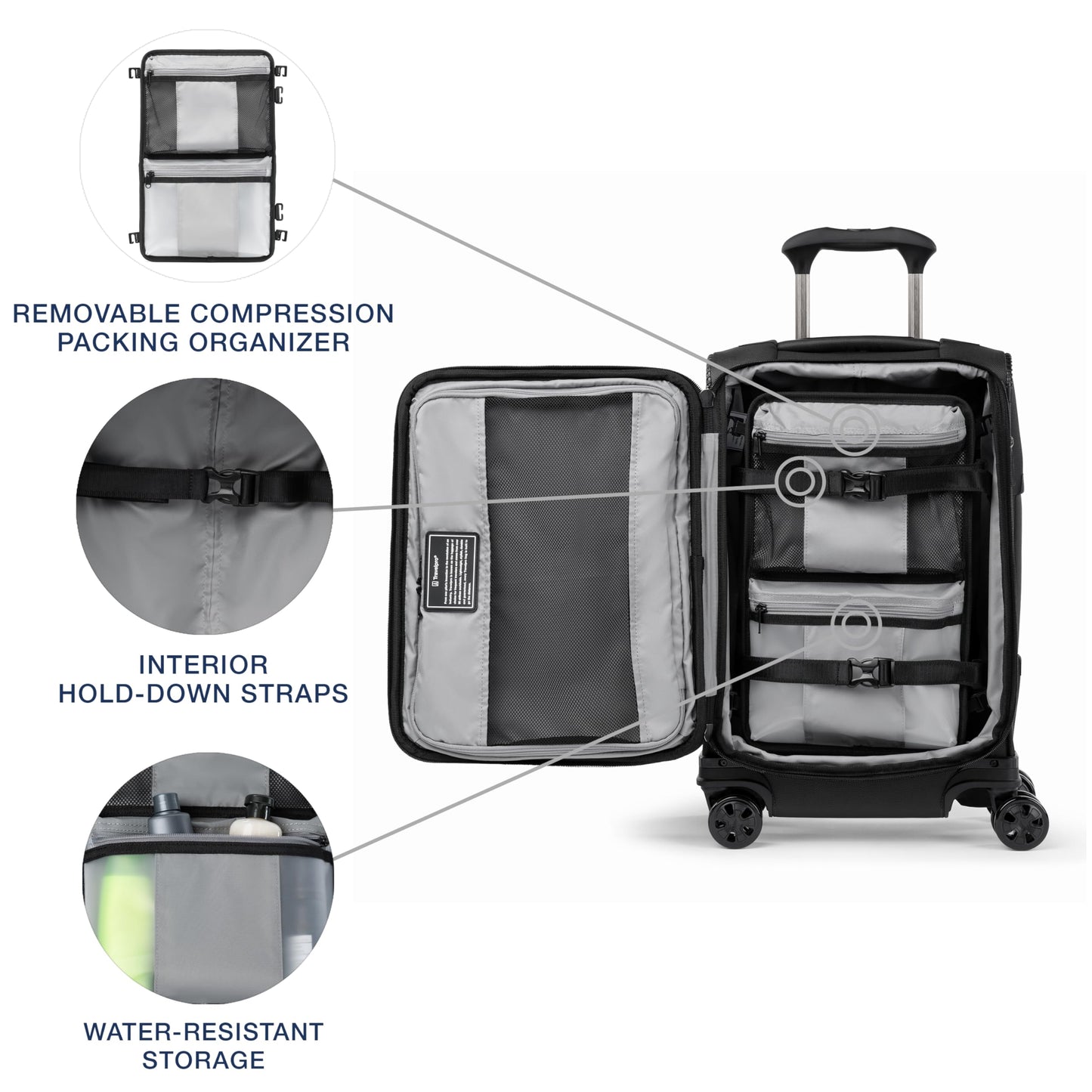 Travelpro Crew Classic Lightweight Softside Expandable Carry on Luggage, 8 Wheel Spinner Suitcase, Men and Women, Carry On 21-Inch, Black