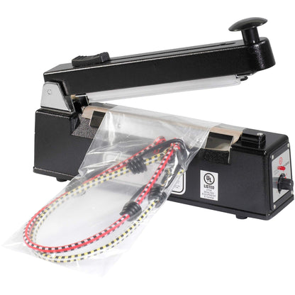 BOX USA 8" Impulse Manual Heat Sealing Bag Machine with Cutter for Closing Plastic Poly Bags and Tubing (1 Machine)